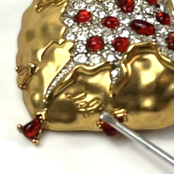 Salvador Dalí Joies Pomegranate Heart Brooch 2001 Official Repro MISSING STONES - Picture 6 of 8